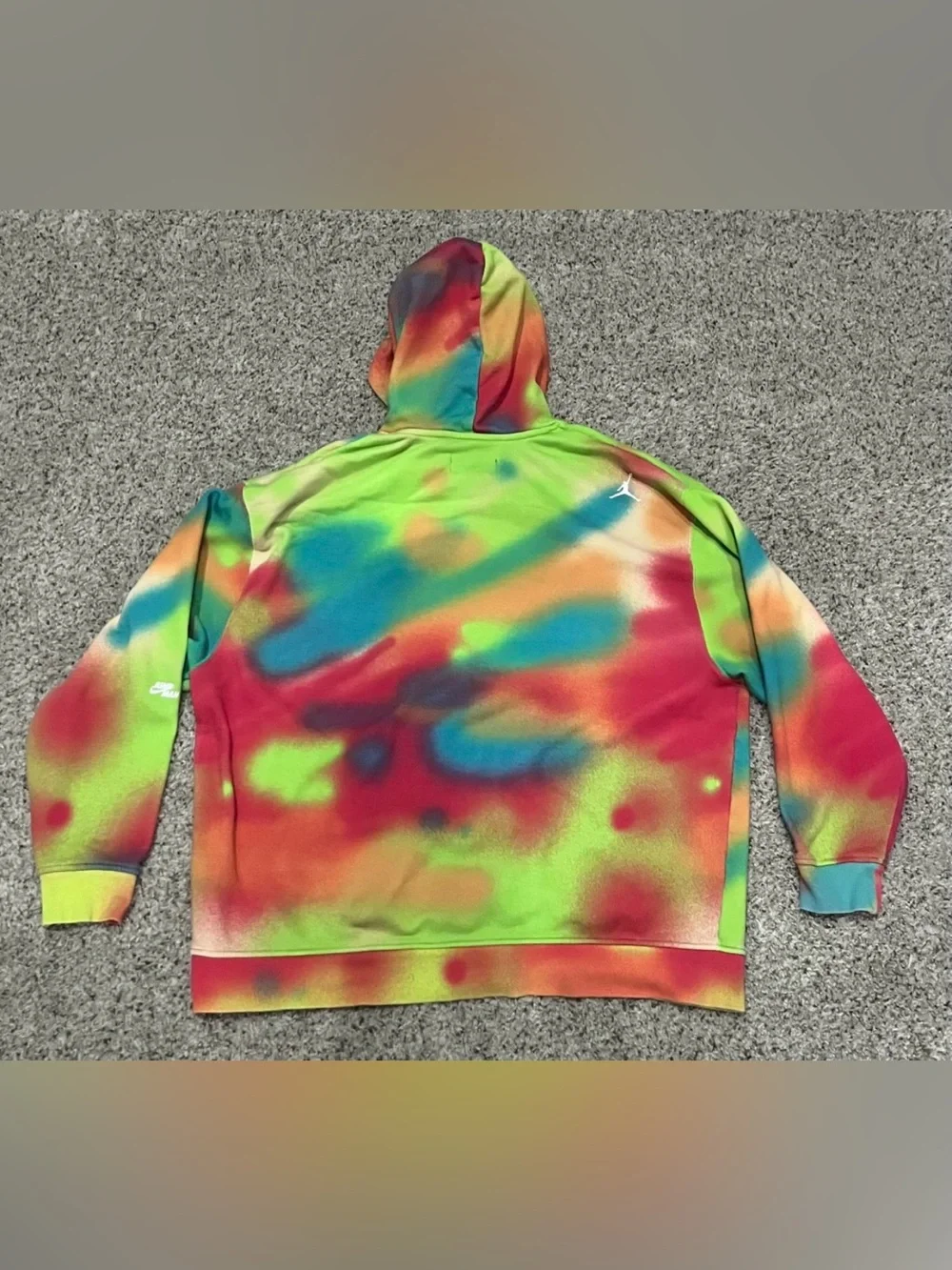 Nike Air Jordan Flight MVP Fleece Hoodie Mens 2XL Tie Dye Multicolor DV4587-252